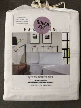 RARE Rae Dunn Queen Sheet Set
